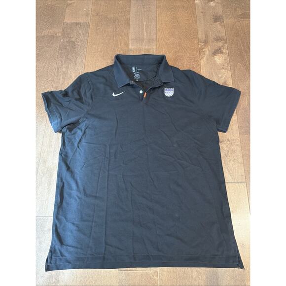 Sacramento Kings Polo Shirt Mens XXLarge Black Nike Dri Fit Team Issued - Picture 1 of 4